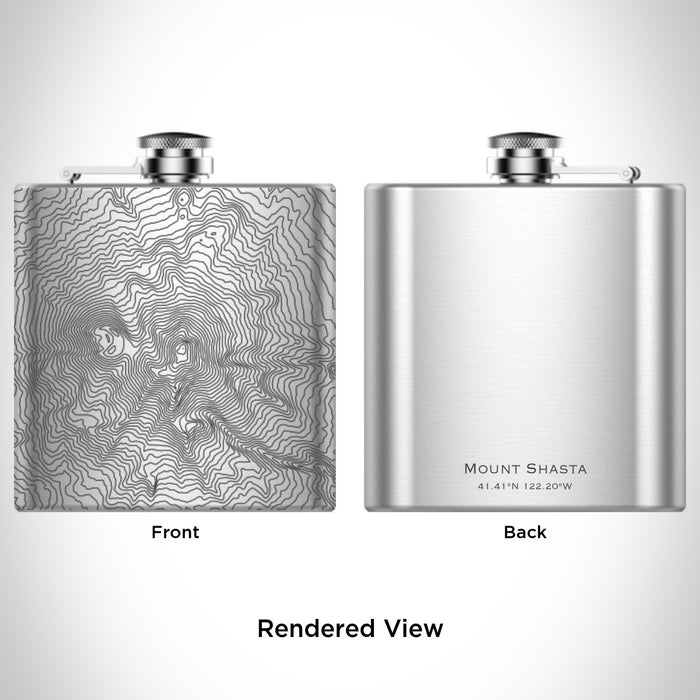 Rendered View of Mount Shasta California Map Engraving on undefined