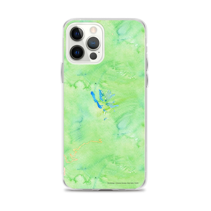 Custom Mount Shasta California Map iPhone 12 Pro Max Phone Case in Watercolor