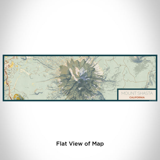 Flat View of Map Custom Mount Shasta California Map Enamel Mug in Woodblock
