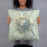 Person holding 18x18 Custom Mount Shasta California Map Throw Pillow in Woodblock