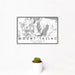 12x18 Mount Tallac California Map Print Landscape Orientation in Classic Style With Small Cactus Plant in White Planter