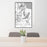 24x36 Mount Tallac California Map Print Portrait Orientation in Classic Style Behind 2 Chairs Table and Potted Plant