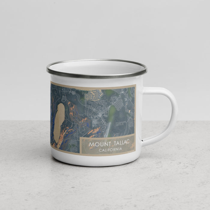 Right View Custom Mount Tallac California Map Enamel Mug in Afternoon
