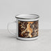 Left View Custom Mount Tallac California Map Enamel Mug in Ember