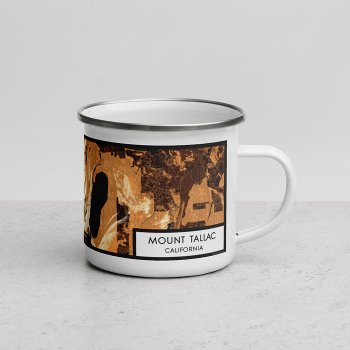 Right View Custom Mount Tallac California Map Enamel Mug in Ember