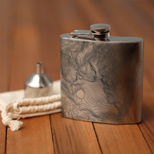Mount Tallac California Custom Engraved City Map Inscription Coordinates on 6oz Stainless Steel Flask