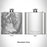 Rendered View of Mount Tallac California Map Engraving on 6oz Stainless Steel Flask
