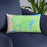 Custom Mount Tallac California Map Throw Pillow in Watercolor on Blue Colored Chair