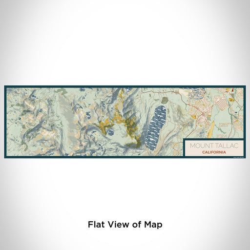 Flat View of Map Custom Mount Tallac California Map Enamel Mug in Woodblock