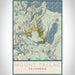 Mount Tallac California Map Print Portrait Orientation in Woodblock Style With Shaded Background