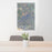 24x36 Mount Tamalpais California Map Print Portrait Orientation in Afternoon Style Behind 2 Chairs Table and Potted Plant