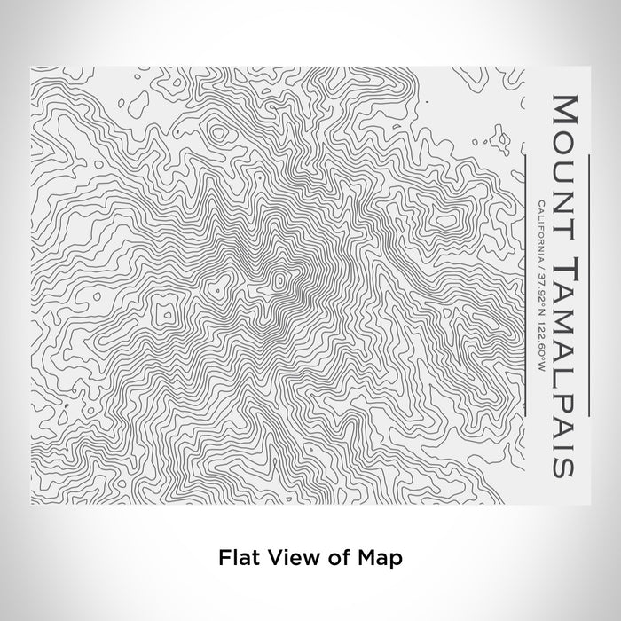 Rendered View of Mount Tamalpais California Map Engraving on 20oz Stainless Steel Insulated Bottle with Bamboo Top in White