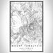 Mount Tamalpais California Map Print Portrait Orientation in Classic Style With Shaded Background