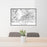 24x36 Mount Tamalpais California Map Print Landscape Orientation in Classic Style Behind 2 Chairs Table and Potted Plant