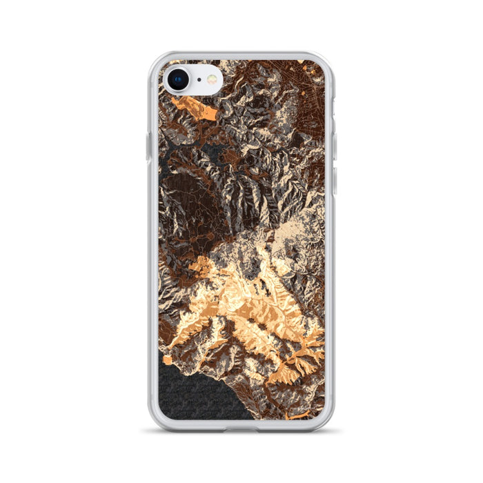 Custom Mount Tamalpais California Map iPhone SE Phone Case in Ember