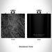 Rendered View of Mount Tamalpais California Map Engraving on 6oz Stainless Steel Flask in Black