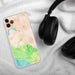 Custom Mount Tamalpais California Map Phone Case in Watercolor on Table with Black Headphones