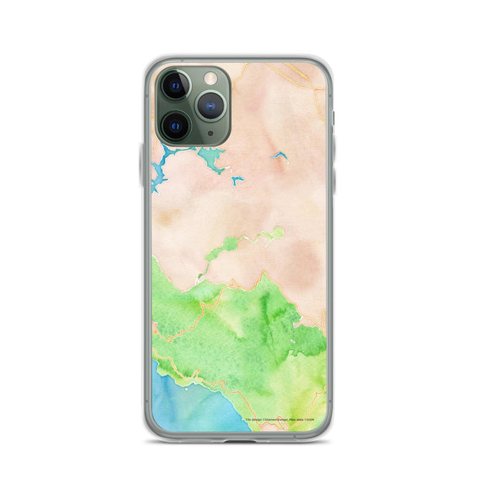 Custom Mount Tamalpais California Map Phone Case in Watercolor