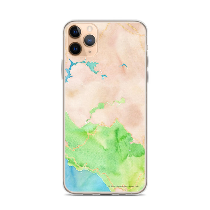 Custom Mount Tamalpais California Map Phone Case in Watercolor