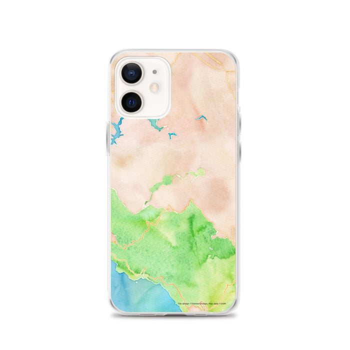 Custom Mount Tamalpais California Map iPhone 12 Phone Case in Watercolor