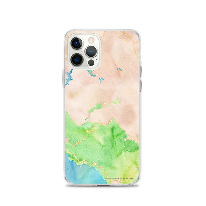 Custom Mount Tamalpais California Map iPhone 12 Pro Phone Case in Watercolor