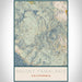 Mount Tamalpais California Map Print Portrait Orientation in Woodblock Style With Shaded Background