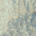 Mount Tamalpais California Map Print in Woodblock Style Zoomed In Close Up Showing Details