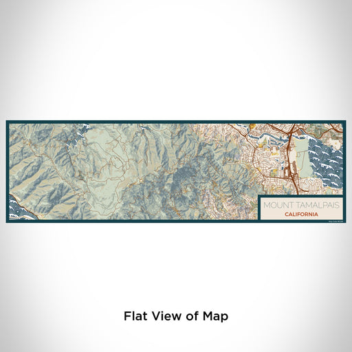 Flat View of Map Custom Mount Tamalpais California Map Enamel Mug in Woodblock