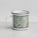 Left View Custom Mount Tamalpais California Map Enamel Mug in Woodblock