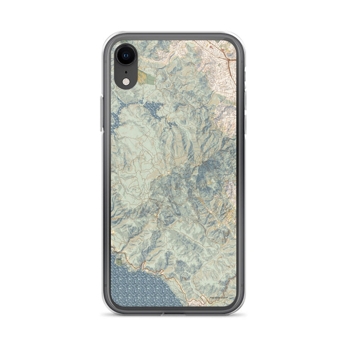 Custom Mount Tamalpais California Map Phone Case in Woodblock