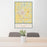 24x36 Mount Vernon Illinois Map Print Portrait Orientation in Woodblock Style Behind 2 Chairs Table and Potted Plant