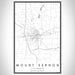 Mount Vernon Illinois Map Print Portrait Orientation in Classic Style With Shaded Background