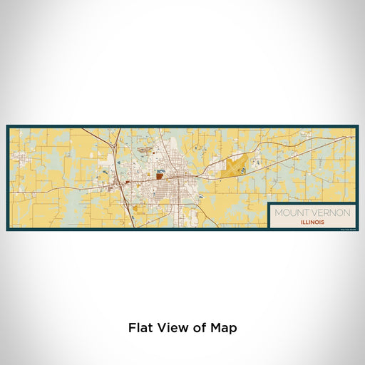 Flat View of Map Custom Mount Vernon Illinois Map Enamel Mug in Woodblock
