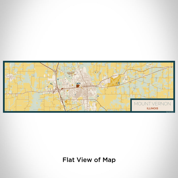 Flat View of Map Custom Mount Vernon Illinois Map Enamel Mug in Woodblock