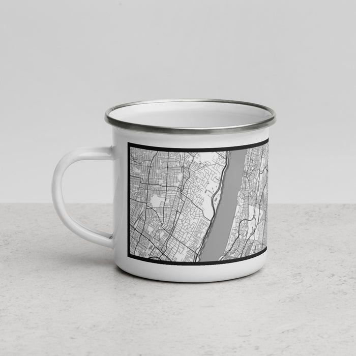 Left View Custom Mount Vernon New York Map Enamel Mug in Classic