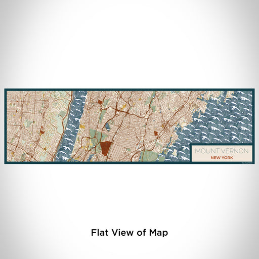 Flat View of Map Custom Mount Vernon New York Map Enamel Mug in Woodblock