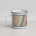 Left View Custom Mount Vernon New York Map Enamel Mug in Woodblock