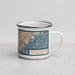 Right View Custom Mount Vernon New York Map Enamel Mug in Woodblock