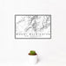 12x18 Mount Washington New Hampshire Map Print Landscape Orientation in Classic Style With Small Cactus Plant in White Planter