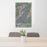24x36 Mount Washington New Hampshire Map Print Portrait Orientation in Afternoon Style Behind 2 Chairs Table and Potted Plant