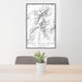 24x36 Mount Washington New Hampshire Map Print Portrait Orientation in Classic Style Behind 2 Chairs Table and Potted Plant