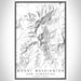 Mount Washington New Hampshire Map Print Portrait Orientation in Classic Style With Shaded Background