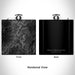 Rendered View of Mount Washington New Hampshire Map Engraving on 6oz Stainless Steel Flask in Black