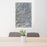 24x36 Mount Whitney California Map Print Portrait Orientation in Afternoon Style Behind 2 Chairs Table and Potted Plant