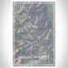 Mount Whitney California Map Print Portrait Orientation in Afternoon Style With Shaded Background