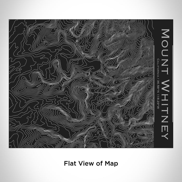 Rendered View of Mount Whitney California Map Engraving on 20oz Stainless Steel Insulated Bottle with Bamboo Top in Black