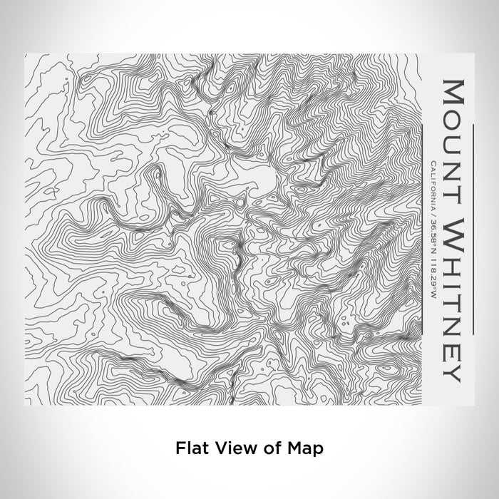 Rendered View of Mount Whitney California Map Engraving on 20oz Stainless Steel Insulated Bottle with Bamboo Top in White