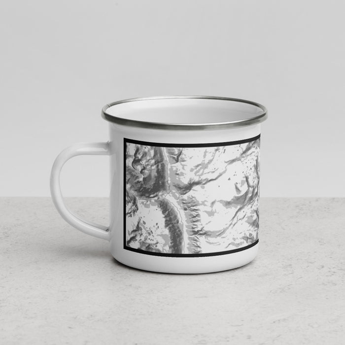 Left View Custom Mount Whitney California Map Enamel Mug in Classic