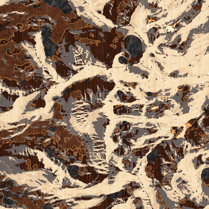 Mount Whitney California Map Print in Ember Style Zoomed In Close Up Showing Details