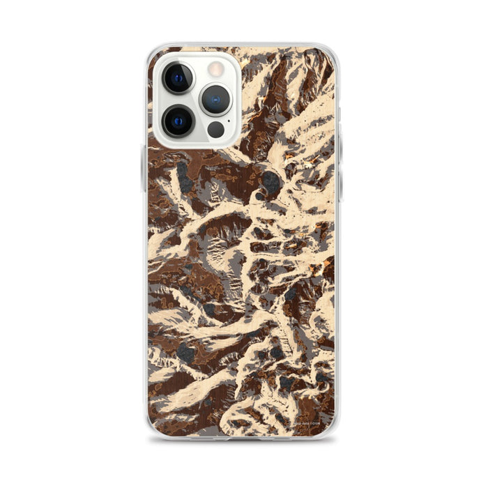 Custom Mount Whitney California Map iPhone 12 Pro Max Phone Case in Ember